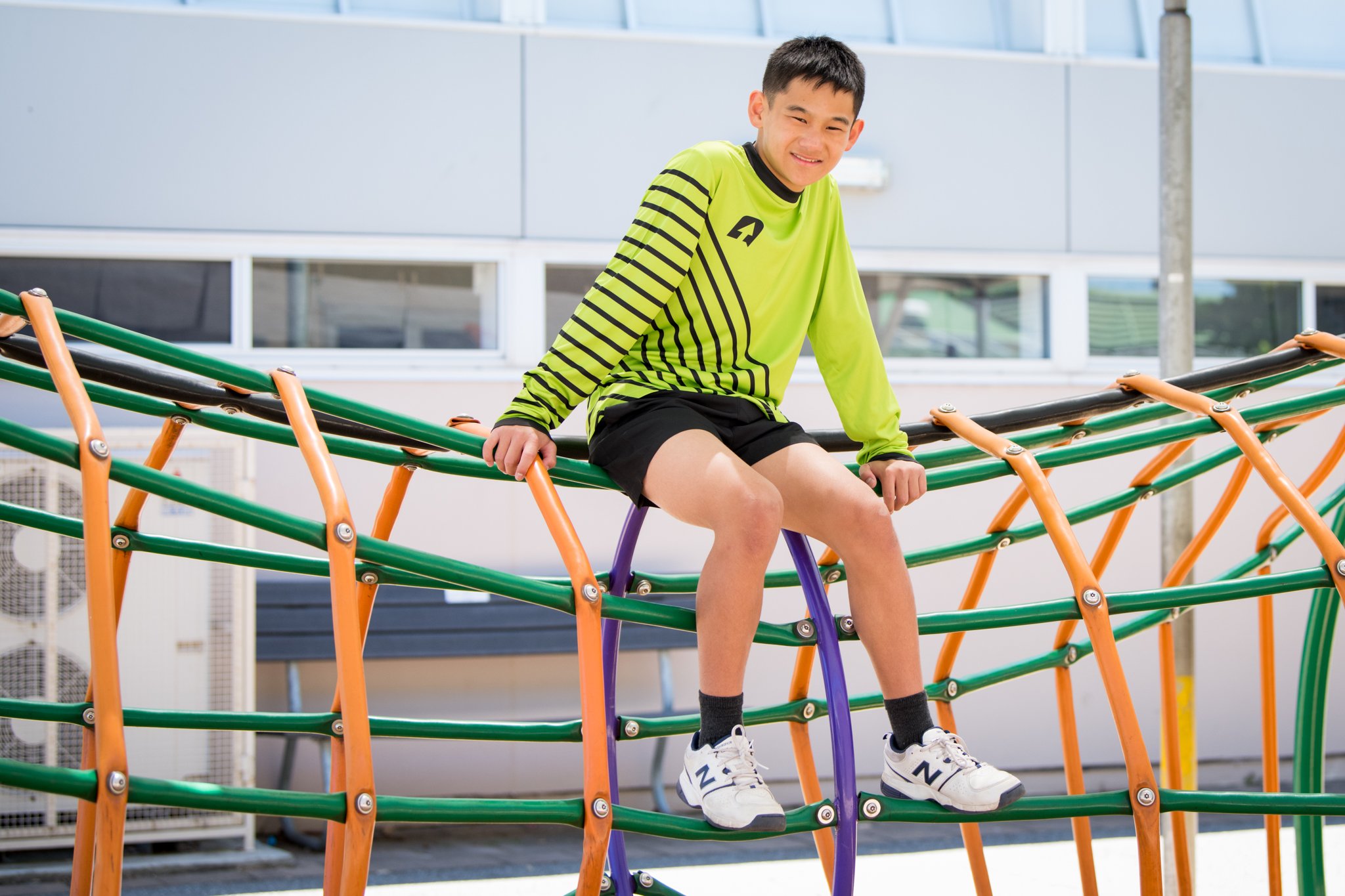 Soccer goal keeper on equipment